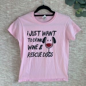 [wine + dog lovers] Rescue Tee Shirt